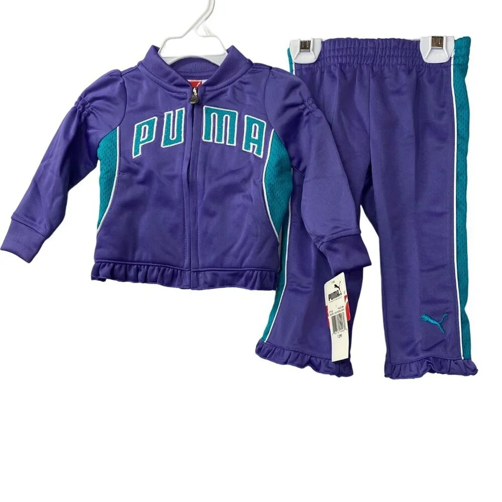PUMA BABY‎ GIRLS 2 PIECE JERSEY SET LONG SLEEVES & PANTS 12 MOS NWT
